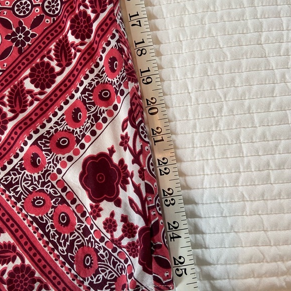 Ann Taylor Loft Red Print Skirt Size 6 100% Cotton - Picture 3 of 4